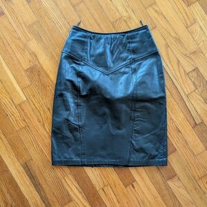 Design Assets Black Leather Pencil Skirt Sz 6